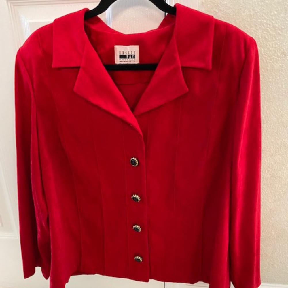Beautiful Red Skirt and Jacket (16W Petite) By Leslie Fay